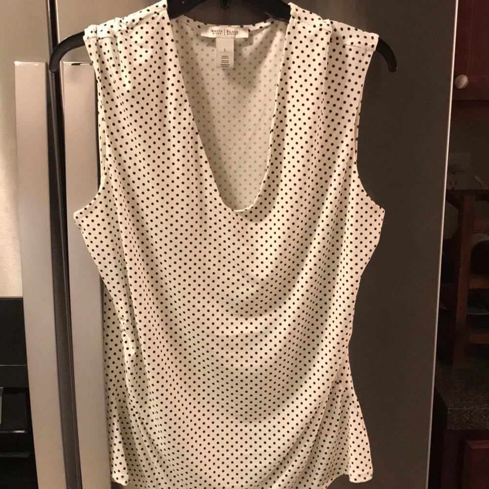 Rouched sleeveless polka dot top WHBM